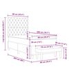vidaXL Boxspringbett mit Matratze Dunkelgrau 90 x 200 cm Samt