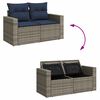 vidaXL 8-tlg. Garten-Sofagarnitur mit Kissen Grau Poly Rattan Akazie