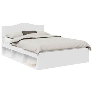 vidaXL Bettrahmen mit Kopfteil Wei&szlig; 160 x 200 cm Massives Kiefernholz