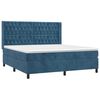 vidaXL Boxspringbett mit Matratze & LED Dunkelblau 160x200 cm Samt