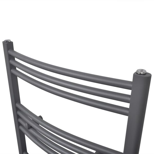 Handtuchheizk&ouml;rper Warmwasser Gebogen Grau 480x480 mm