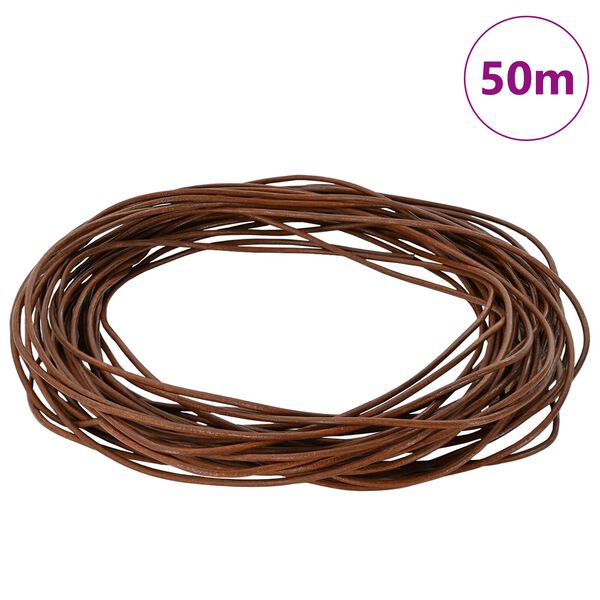 vidaXL Leder Schnur Hellbraun &Oslash;2 mm x 50 m Leder