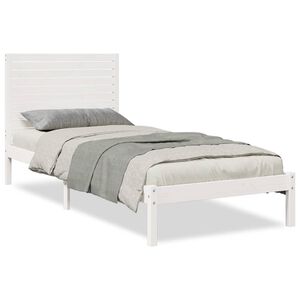 vidaXL Massivholzbett Extra Lang ohne Matratze Wei&szlig; 90x220 cm