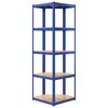 vidaXL Regale mit 5 B&ouml;den 2 Stk. Blau Stahl & Holzwerkstoff