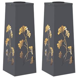 vidaXL Solar LED Weg Licht 2 Stk. Warmes Wei&szlig; 18 x 18 x 50 cm