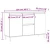 vidaXL Sideboard Grau Sonoma 101,5x35x70 cm Holzwerkstoff