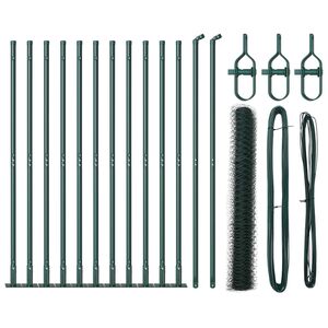 vidaXL Sechseckzaun mit Betonsockel 25 x 0,8 m PVC-beschichteter Stahl