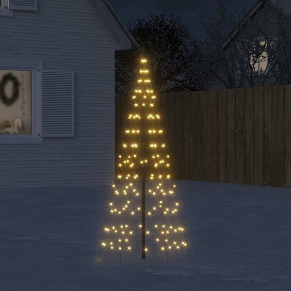 vidaXL LED-Weihnachtsbaum f&uuml;r Fahnenmast 200 LEDs Warmwei&szlig; 180 cm