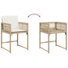 vidaXL 15-tlg. Garten-Essgruppe mit Kissen Beige Poly Rattan