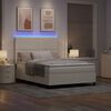 vidaXL Boxspringbett Creme und Wei&szlig; 203 x 144 x 128 cm Cordstoff