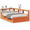 vidaXL Massivholzbett mit Regal ohne Matratze Wachsbraun 140x190 cm