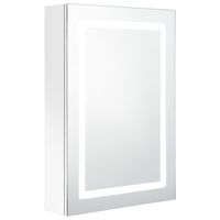 vidaXL LED-Spiegelschrank fürs Bad Glänzend Weiß 50x13x70 cm