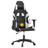 vidaXL Gaming-Stuhl mit Massagefunktion Schwarz und Wei&szlig; Kunstleder