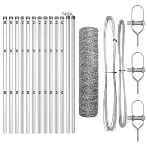 vidaXL Bodenmontierter Sechseckzaun 25 x 0,4 m Verzinkter Stahl Silber