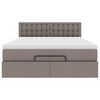 vidaXL Ottoman-Bett mit Matratze Taupe 140x190 cm Stoff