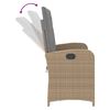 vidaXL Gartenbank Verstellbar mit Kissen Beige Poly Rattan