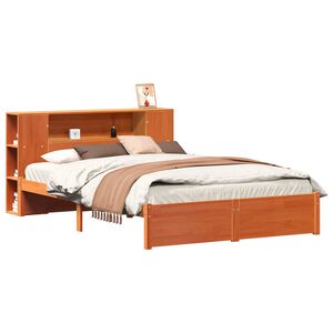 vidaXL Bettgestell mit Aufbewahrungskopfteil 2 pcs Wachsbraun