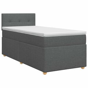 vidaXL Boxspringbett mit Matratze Dunkelgrau 80 x 200 cm Stoff