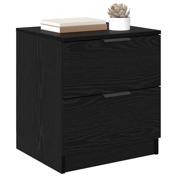 vidaXL Nachttisch 2 pcs Schwarz Eichen-Optik 45 x 39 x 50 cm