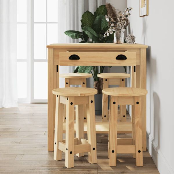 vidaXL 5-tlg. Bar-Set Massivholz Kiefer