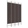 vidaXL 4-tlg. Paravent Braun 160x220 cm Stoff