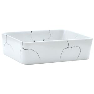 vidaXL Aufsatzwaschbecken Wei&szlig; Rechteckig 46x35,5x13cm Keramik