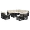 vidaXL Gartensofa-set 12 pcs Schwarz und Cremewei&szlig; Poly-Rattan