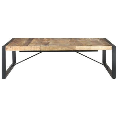 vidaXL Couchtisch 140x140x40 cm Raues Mangoholz