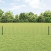 vidaXL Zaun mit Pfosten Gr&uuml;n 0,4 x 25 m Stahl und PVC