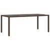vidaXL 7-tlg. Garten-Bistro-Set mit Kissen Braun Poly Rattan