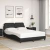 vidaXL Bettgestell ohne Matratze "Zadar" Schwarz 140x200 cm Kunstleder
