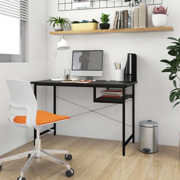 vidaXL Computertisch Schwarz 105x55x72 cm MDF und Metall