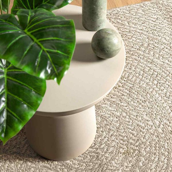 vidaXL Teppich ZIZUR Creme 200x290 cm Jute-Optik Indoor und Outdoor