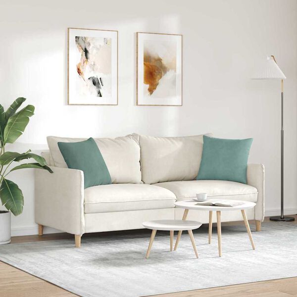 vidaXL Sofakissen 2 St&uuml;ck Meergr&uuml;n 45 x 45 cm Cordstoff