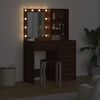vidaXL Schminktisch 2 pcs Braun 50 x 41 x 135 cm Holzwerkstoff