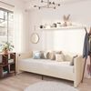 vidaXL Tagesbett mit Matratze USB Creme Samt 90x200 cm