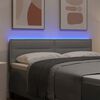vidaXL LED Kopfteil mit LED-Lichtleisten Hellgrau 144 cm Polyester