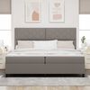 vidaXL Boxspringbett mit Matratze Taupe 200 x 200 cm Stoff
