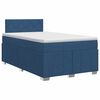 vidaXL Boxspringbett mit Matratze mit Kopfteil Blau 120 x 200 cm Stoff