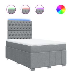 vidaXL Boxspringbett mit Matratze Hellgrau 120x190 cm Stoff