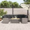 vidaXL Gartensofa mit Kissen Grau Poly Rattan