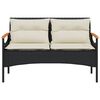 vidaXL 4-tlg. Garten-Sofagarnitur mit Kissen Schwarz Poly Rattan