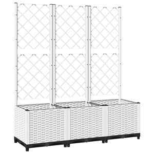 vidaXL Pflanzk&uuml;bel mit Rankgitter Wei&szlig; 120x40x136 cm PP