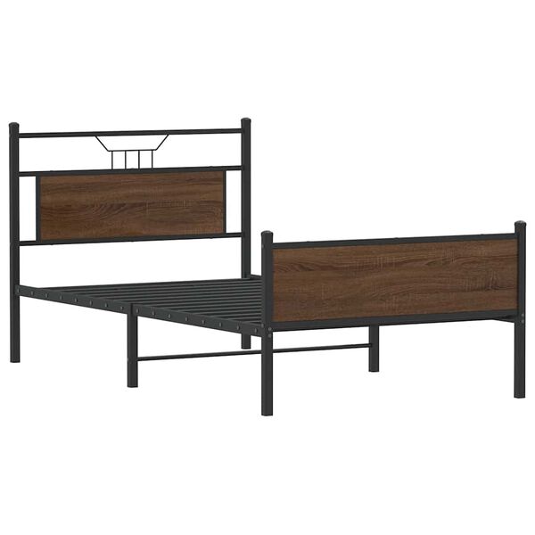 vidaXL Bettgestell ohne Matratze Braun Eiche 100x190 cm Holzwerkstoff