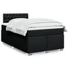 vidaXL Boxspringbett mit Matratze Schwarz 120x200 cm Stoff