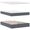 vidaXL Ottoman-Bett mit Matratze & LEDs Dunkelgrau 140x190 cm Samt