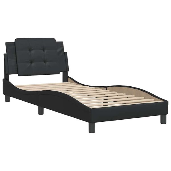 vidaXL Bettgestell ohne Matratze "Zadar" Schwarz 90x200 cm Kunstleder