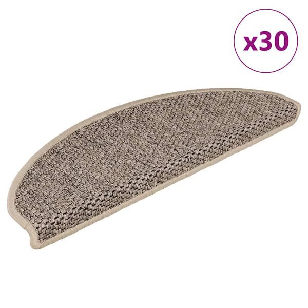 vidaXL Stufenmatten Selbstklebend Sisal-Optik 30 Stk. 65x21x4cm