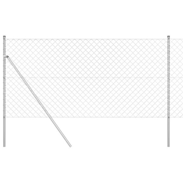 vidaXL Zaunpfosten Silber 10 x 1,4 m (60 x 60 mm Netz) Stahl