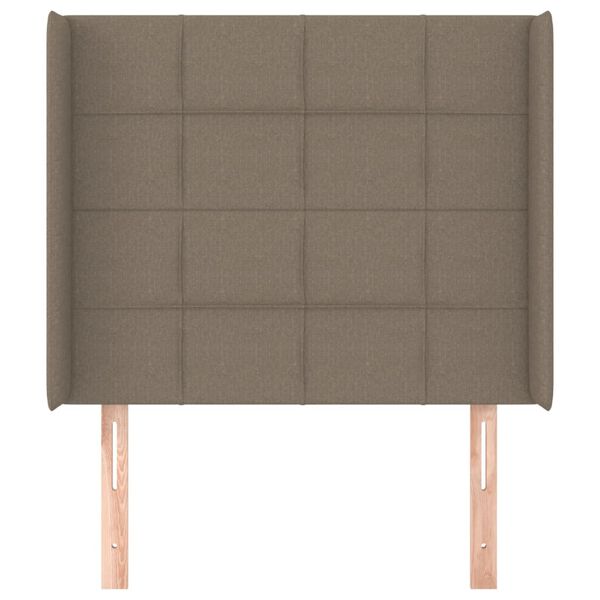 vidaXL Kopfteil mit Ohren Taupe 83x16x118/128 cm Stoff